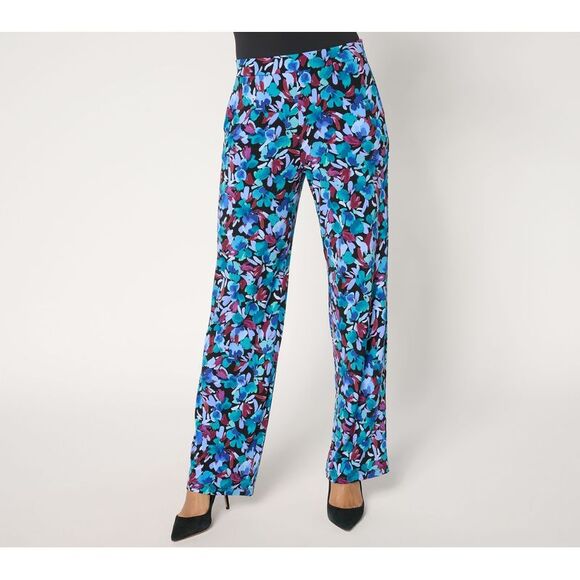 Susan Graver Pants - Susan Graver Women's Plus Sz Pants 3X Printed Liquid Knit Multi-colored